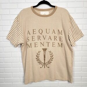 Vintage 80s‎ Max Studio Oversized Shirt Latin Quote Preppy Ivy League